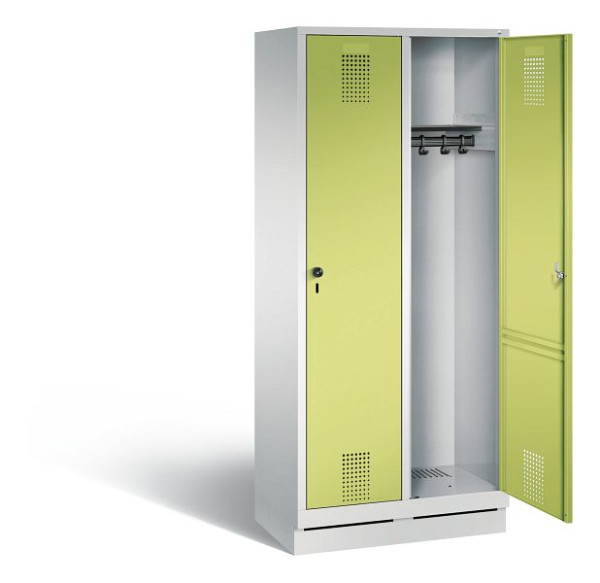 C + P Evolo garderobe, H1800xW810xD500mm, kleur: lichtgrijs / virid groen, 48020-22 S10262