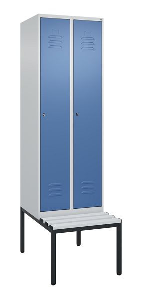 C+P luierkluis Classic PLUS met middenwand, 2 vakken, 2120x600x815mm, 7035/5023, cilindersloten, 0800507-20F S10020