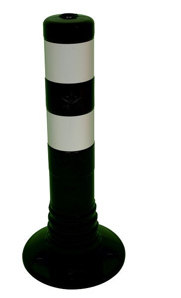 Schake Flexi paal zwart witte strepen Ø 80 mm, hoogte 450 mm Ø 80 mm, PUR, 2 reflecterende strips, incl. 3 schroeven en pluggen, 412284BS