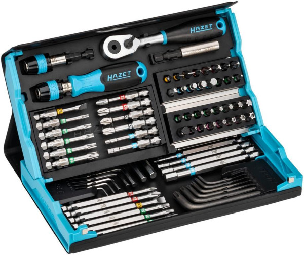 Hazet SmartCase bitset, volle zeskant 6.3, sleufprofiel, Phillips profiel PH, Pozidriv profiel PZ, aantal gereedschappen: 73, 2200SC-31