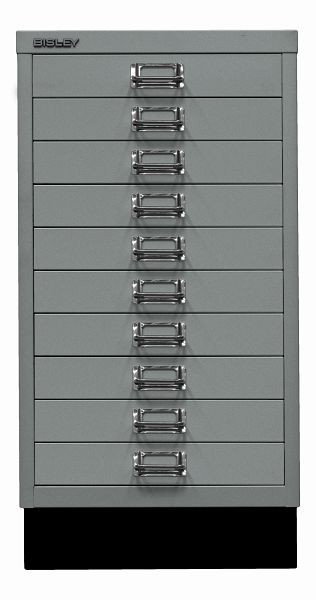 Bisley MultiDrawer ™, 29-serie met voet, A3, 10 laden, zilver, L29A310S355