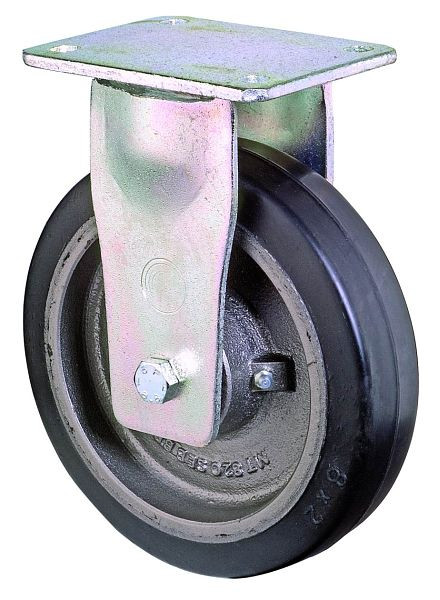 BS Rolls Zwaarlastwiel, bokwiel, wielbreedte 75 mm, wiel-Ø 150 mm, draagvermogen 425 kg, zwarte elastische banden, gegoten, kogellagers, RR110.B81.152