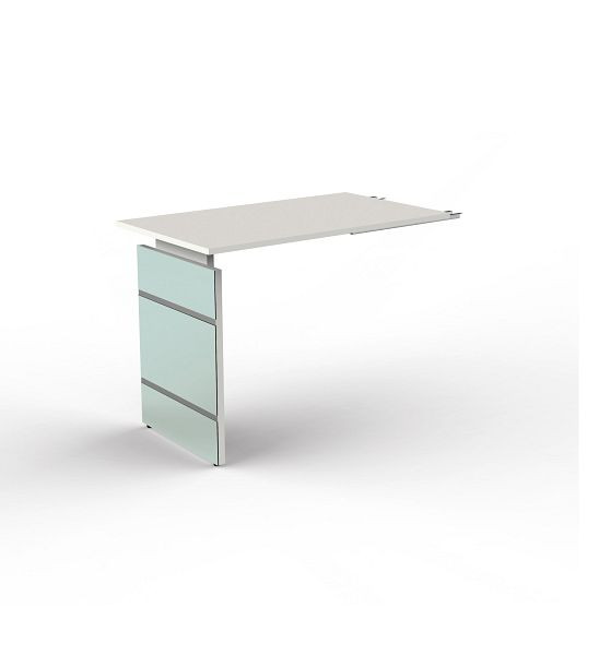 Kerkmann bijzettafel/aanbouwbureau, met zijframe, Lugano, B 1000 x D 800 x H 680-760 mm, wit, 11433110