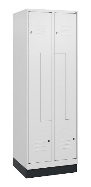 C+P Z-Spind Classic PLUS, Sockel, 4 Abteile, 1800x600x500mm, 9016/9016, Zylinderschlösser, 0800237-204 S10029