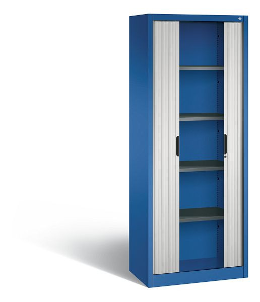 C+P rolluikkast Omnispace, H1980xB800xD420mm, kleur: gentiaanblauw/lichtgrijs, verzonken greep, 5 niveaus, 3201-00 S10283
