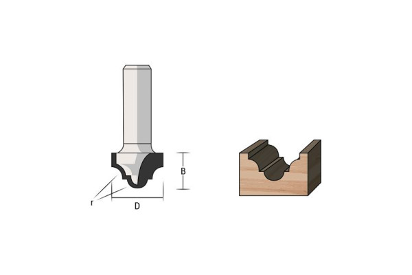 Famag profielfrees HM, 3131, schacht Ø: 8 mm, 3131.812.00