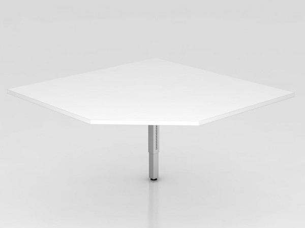 Hammerbacher tussenplaat trapeziumvormig / steunvoet vierkant wit/zilver, vierkante vorm met afgeschuinde hoek, VRT12/W/S