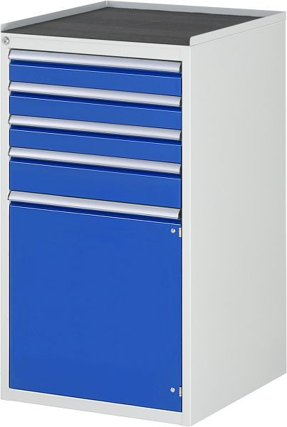 RAU ladekast serie 7000, B580xD650xH1035mm, laden: 3xH90, 1xH120mm, draaideur H540mm, metalen steun, 03-L7.3AR-MT.11