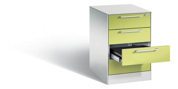 C+P archiefkast Asisto, H710xB440xD600mm, kleur: lichtgrijs / virid groen, beugelgreep, 146 275-422 S10020
