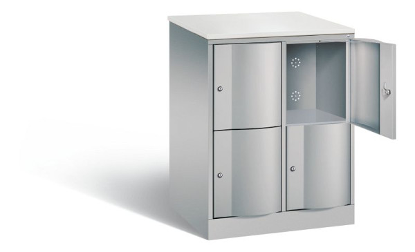 C+P XL lockerkast Resisto, H1077xB772xD640mm, kleur: wit aluminium, 8472-273 S10061
