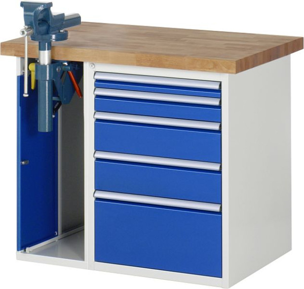 RAU werkbank serie 7000 - model 7511-2, B1000 x D700 x H890 mm, systeemonderstel B1000 x D650 x H850 mm, 03-7511A2-107B4M.11