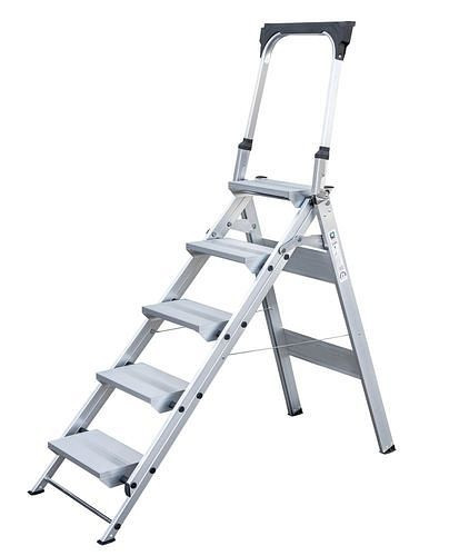 Krause vouwtrap van aluminium, met beugel en 5 treden, 274492