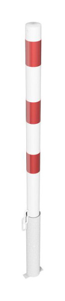 Schake afzetpaal stalen buis Ø 60 x 2,5 mm afneembaar voor hangslot, thermisch verzinkt en wit gecoat, 460VB