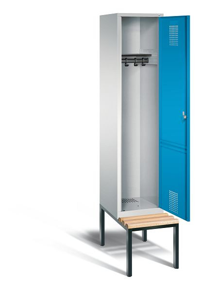C+P Evolo kleerkast, H2090xB420xD815mm, kleur: lichtgrijs/lichtblauw, 48050-12 S10028