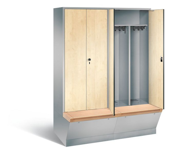 C+P zwart wit kastje Evolo, H2090xW1590xD815mm, kleur: wit aluminium / Donau esdoorn decor, 48056-42 S10169