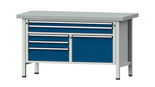 ANKE werkbanken kistwerkbank, model 257 V, 1500 x 700 x 850 mm, RAL 7035/5010, ZBP 50 mm, 304.126