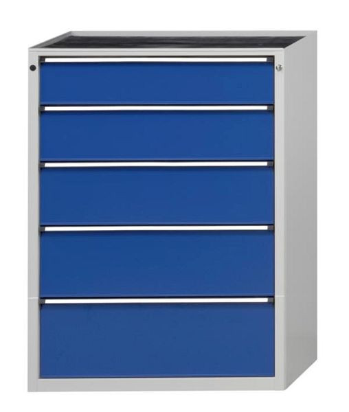 ANKE ladekast; 910 x 675 x 1280 mm; RAL 7035/5010; Kuip met antislipmat; 5 laden 180, 210, 240, 270, 300 mm, 610.312