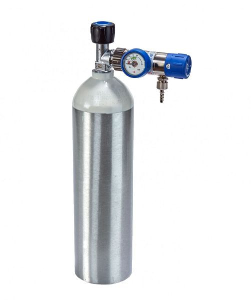MBS Medizintechnik complete zuurstofset - drukregelaar en 2 liter fles - aluminium fles, O2-option20alu