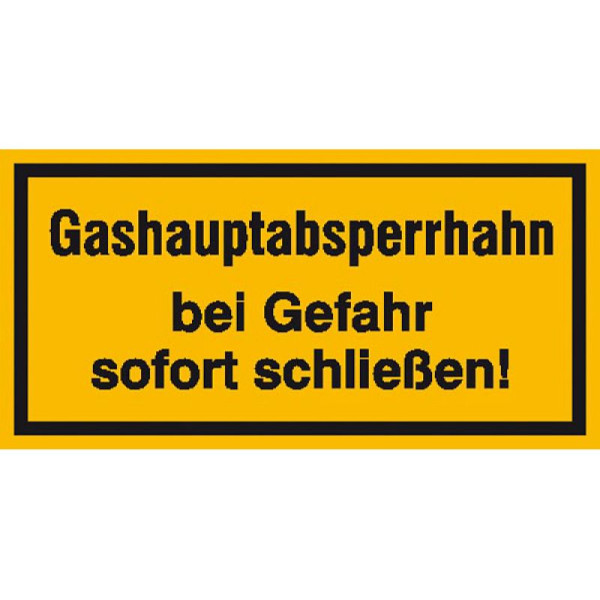 Stein HGS HGS informatiebord voor bedrijfsidentificatie, gashoofdafsluiter bij gevaar..., 300x200mm/aluminium, reliëf, 11.5856
