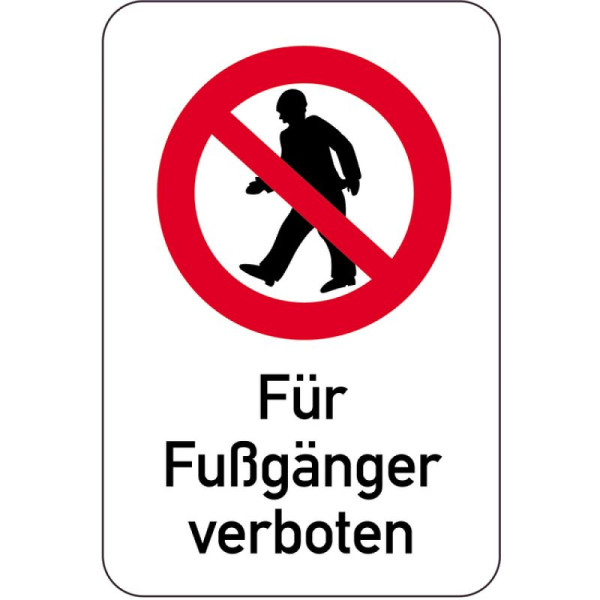 Steen HGS speciaal bord, verboden voor voetgangers, 400 x 600 mm, 14969