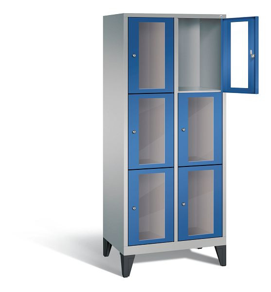 C+P lockerkast Classic, H1850xW810xD500mm, kleur: wit aluminium / gentiaanblauw, 8010A223 S10010