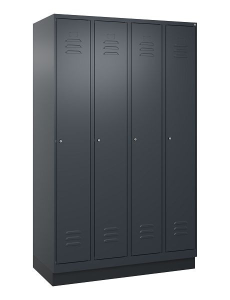 C+P luierkluis Classic PLUS, onderbouw, 4 vakken, 1950x1200x500mm, 7016/7016, cilindersloten, 080020-40 S10027