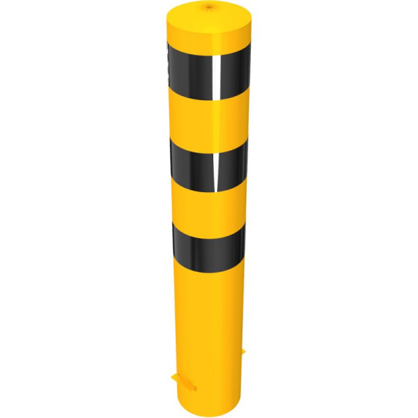 Stein HGS HGS stalen buispaal/stambeveiligingspaal -Bollard-, 1200mm, voor inzetting in beton, verzinkt, geen ogen, met gelaste stalen kap, 15746b-gs01