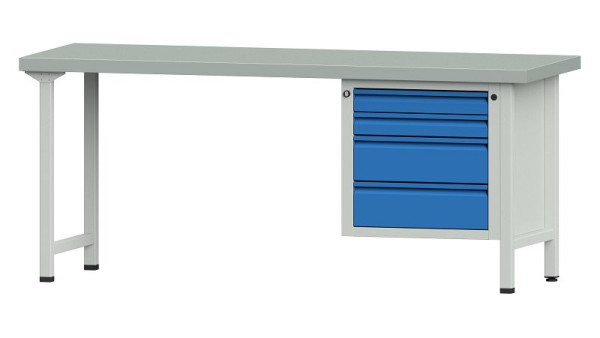 ANKE werkbanken combinatie werkbank, model 727 E, 2000 x 700 x 850 mm, RAL 7035/5012, ZBP 50 mm, 510.823