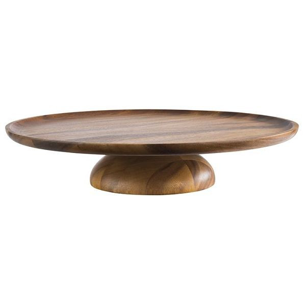 APS serveer- en taartbord, Ø 38,5 cm, hoogte: 8 cm, acaciahout, meubelvriendelijke onderkant, -ACACIA-, 33296