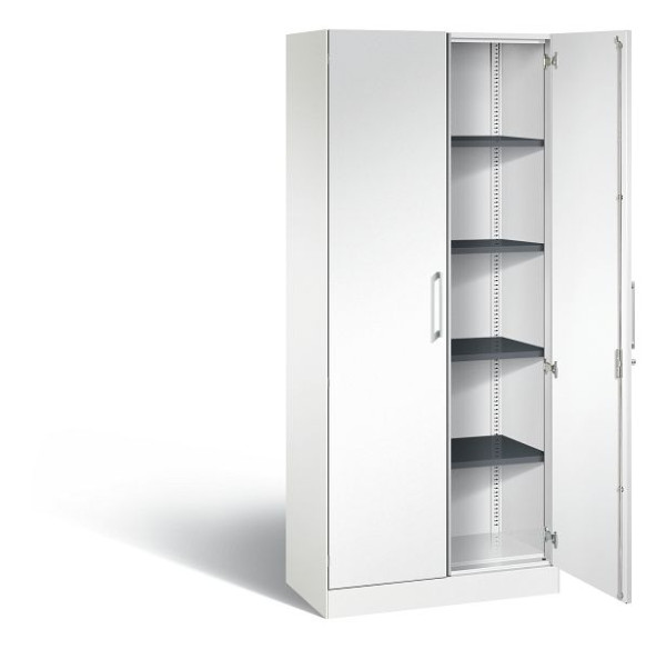 C+P vleugeldeurkast Asisto, H1980xB800xD435mm, kleur: verkeerswit, beugelgreep, 5 FH, 141003-000 S10130