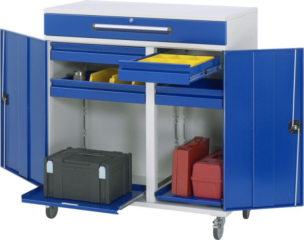 RAU zijkast sta bureau - model 32, B1100xD520xH1185mm, incl. wielenset, middensteun voor het verdelen van de inbouwbreedte, 07-1100T-M32F.11