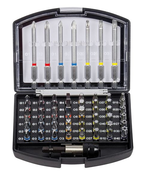 Projahn 1/4" bitdoos met gemarkeerde bits 56 stuks, 4094