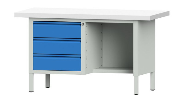 ANKE werkbanken Kast werkbank, model 303 E, 1500 x 700 x 850 mm, RAL 7035/5012, KSP 50 mm, 510.303
