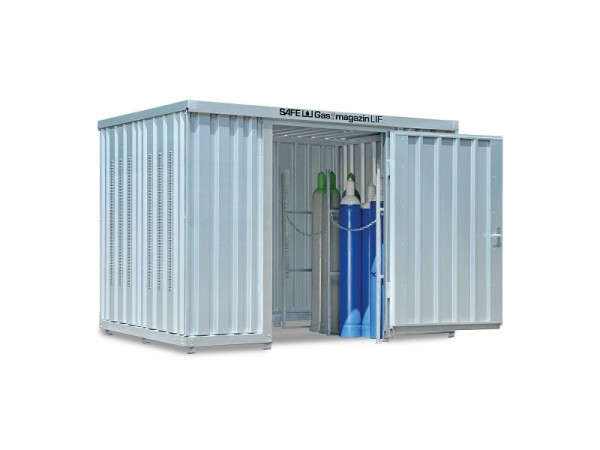 SÄBU SAFE-gasmagazijn 348 LIF, verzinkt, gemonteerd, zonder voet, 3.050 x 2.170 x 2.250 mm