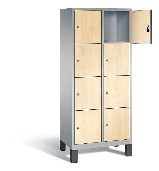 C+P lockerkast Evolo, H1850xW810xD500mm, kleur: wit aluminium / Donau esdoorn decor, 48010-224 S10212