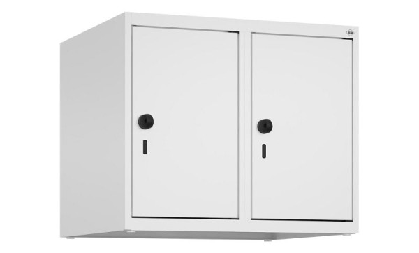 C+P kastopzet Classic PLUS, bovenkast, 9016/9016, veiligheidsdraaisluiting, 500x600x500mm, 2 vakken, 080090-20 S10014
