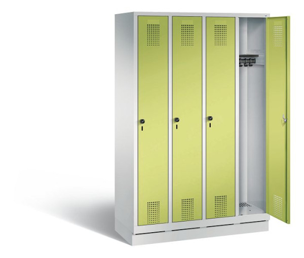 C+P Evolo kleerkast, H1800xB1190xD500mm, kleur: lichtgrijs / virid groen, 48020-40 S10135