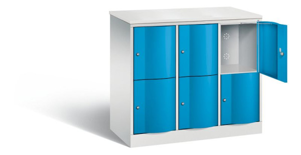 C+P lockerkast Resisto, H1077xB1148xD540mm, kleur: lichtgrijs/lichtblauw, 8472-372 S10156