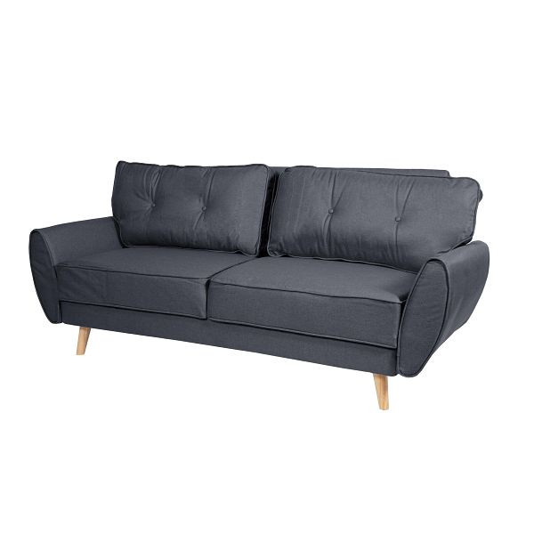 Mendler 3-zits bank HWC-J19, bank klapbank lounge bank, slaapfunctie, stof/textiel antraciet, 75476