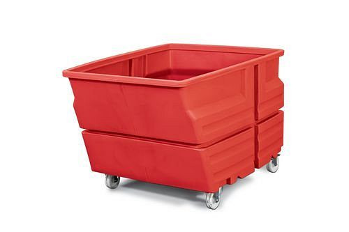 DENIOS systeemcontainer van polyethyleen (PE), met wielen, rood