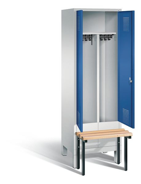 C+P zwart wit kastje Evolo, H1850xW610xD815mm, kleur: lichtgrijs / gentiaanblauw, 48032-20 S10009