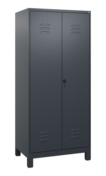 C+P Umkleidespind Classic PLUS SW, Füße, 2 Abteile, 1800x800x500mm, 7016/7016, Drehriegel, 0800127-22 S10012