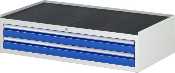 RAU ladekast serie 7000, B1145xD650xH285mm, laden: 2xH90mm, metalen onderstel met 3-zijdige rolrand en antislipmat, 03-XXL1.3A-MT.11