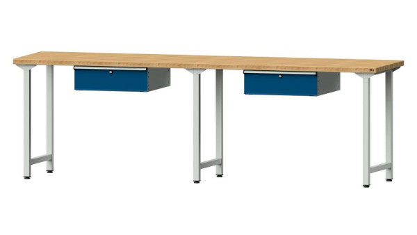 ANKE werkbanken werktafel, model 93, 2800 x 700 x 890 mm, RAL 7035/5010, BMP 40 mm, 400.417