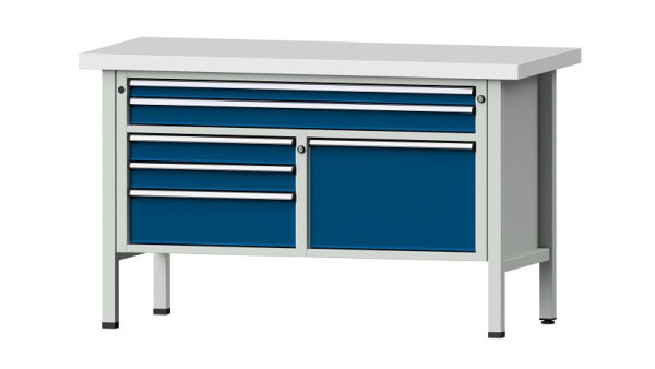 ANKE werkbanken kistwerkbank, model 257 V, 1500 x 700 x 900 mm, RAL 7035/5010, KSP 50 mm, 304.119