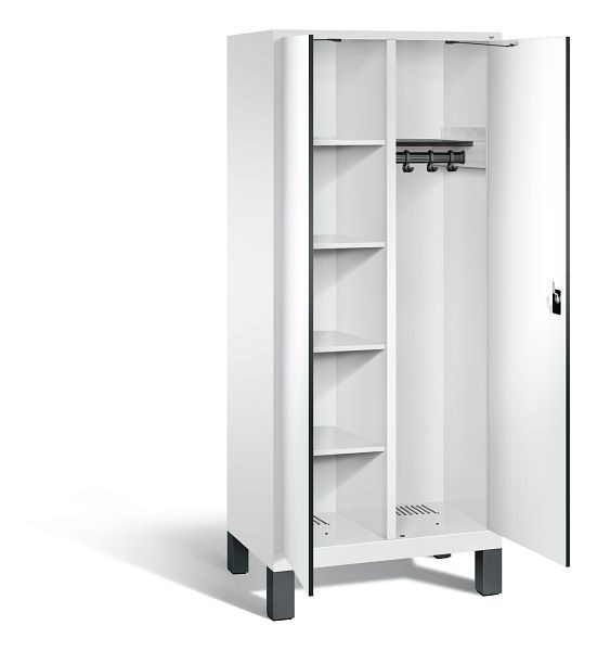 C+P reinigingsmiddelenkast Evolo, H1850xW810xD500mm, kleur: verkeerswit / decor wit, 48060-22 S10087