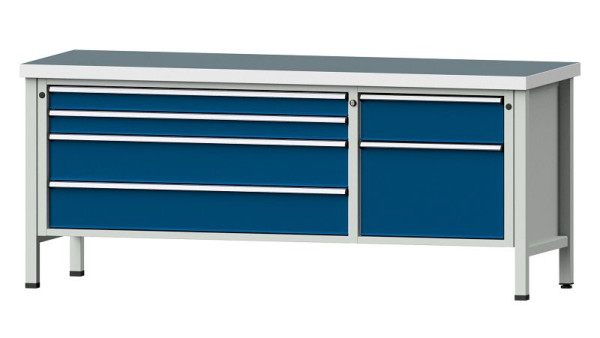 ANKE werkbanken kistwerkbank, model 286 V, 2000 x 700 x 850 mm, RAL 7035/5010, UBP 50 mm, 304.606