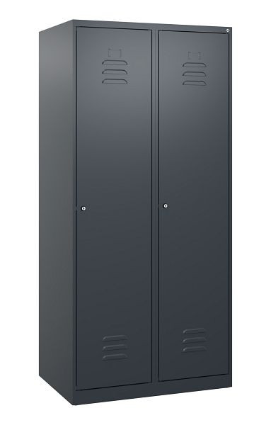 C+P luierkluis Classic PLUS met middenwand, 2 vakken, 1700x800x500mm, 7016/7016, cilindersloten, 0800007-22F S10023