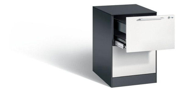 C+P hangarchiefkast Asisto, H710xB440xD600mm, kleur: zwartgrijs/lichtgrijs, beugelgreep, 146275-211 S10086