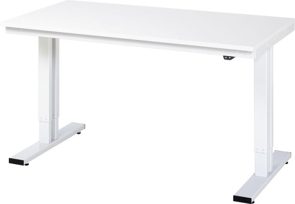 RAU werktafel serie adlatus 300 (elektrisch in hoogte verstelbaar), EGB melamine plaat, 1500x720-1120x800 mm, 08-WT-150-080-ME